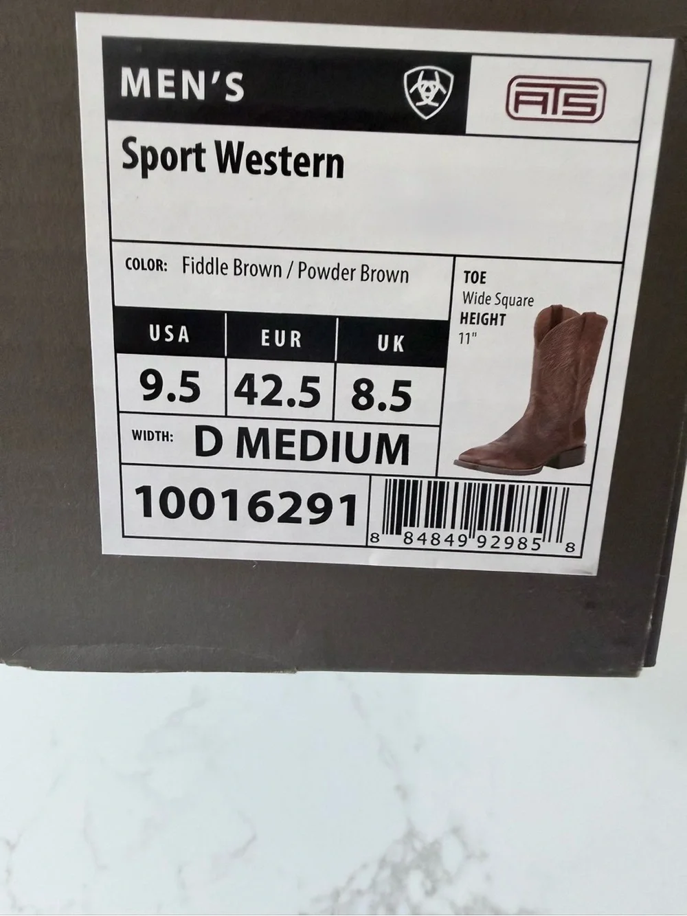 Ariat Sport Western Boots Fiddle Brown / Powder Brown